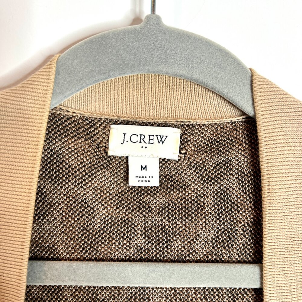 J. Crew Chunky Leopard Print Open Front Tan Black… - image 4